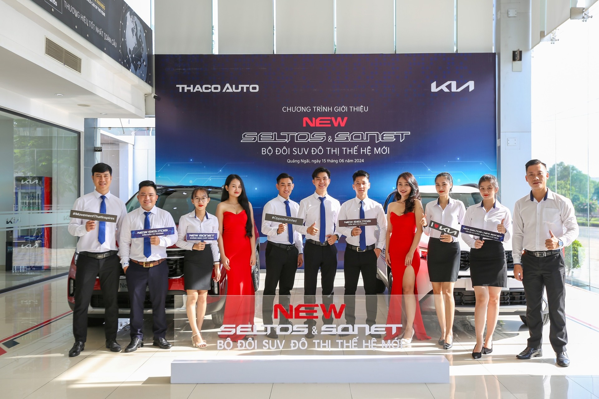 THACO AUTO Quảng Ngãi tổ chức sự kiện trưng bày và giới thiệu cặp đôi NEW SELTOS & NEW SONET