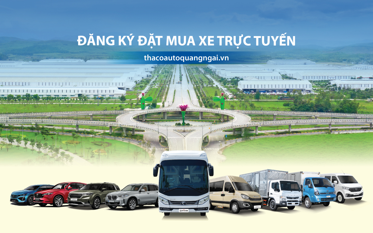 Trải nghiệm tính năng đặt mua xe trực tuyến trên website THACO AUTO QUẢNG NGÃI